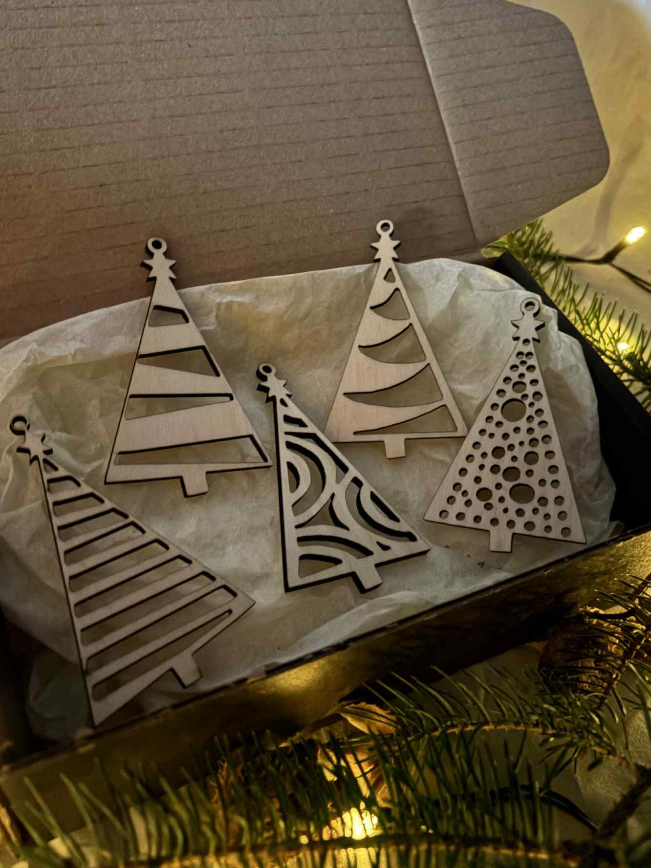 Juletræer - Sæt med 5 stk.