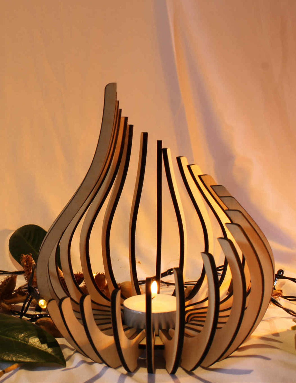 Fyrfadsstade - Oval sæt m. 2 stk.